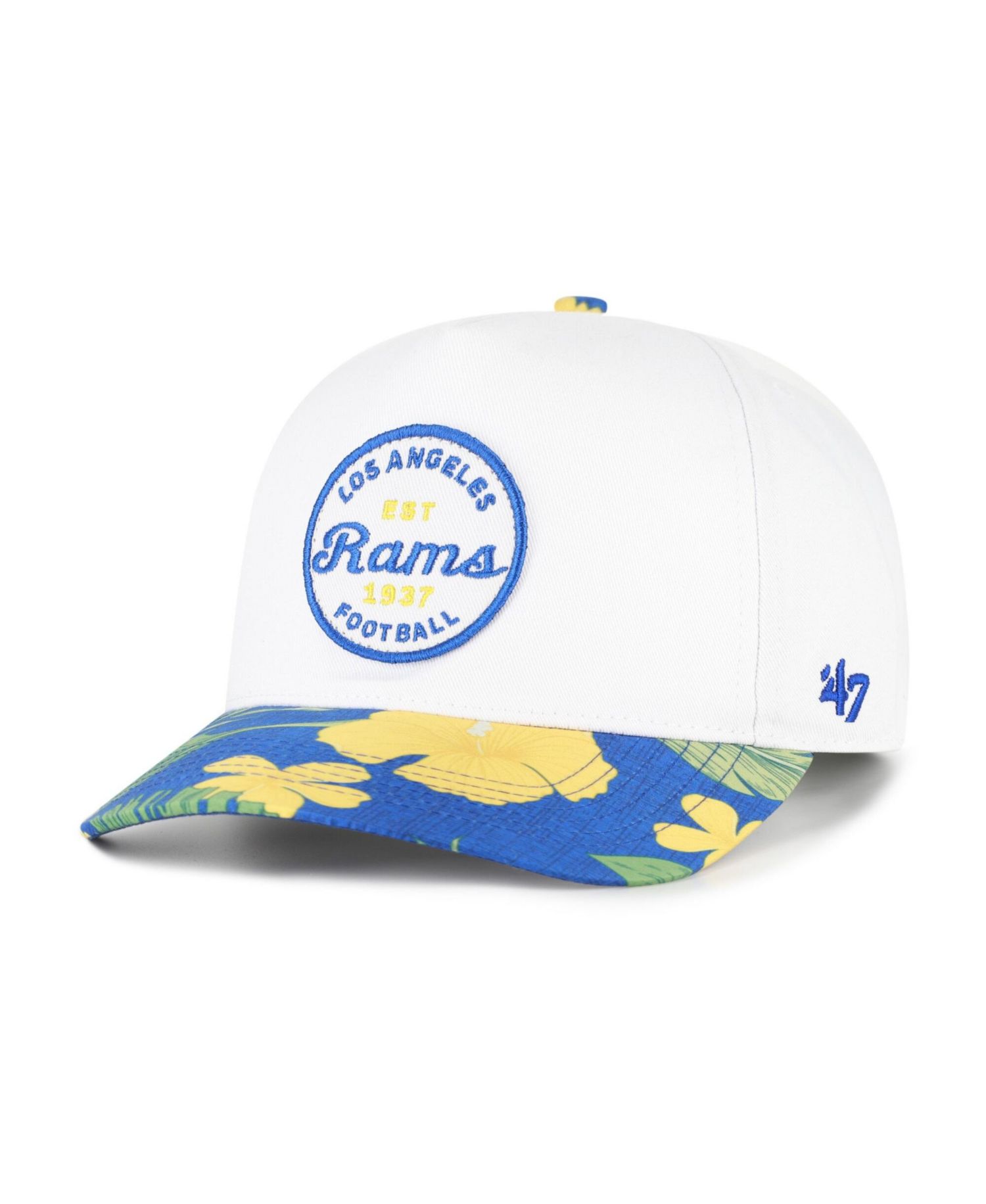 47 Brand Men's White/Royal Los Angeles Rams Beach Side Hitch Adjustable Hat