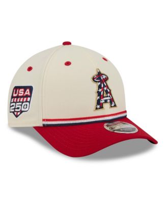 Big Boys and Girls Cream/Red Los Angeles Angels USA 250 9FORTY M-Crown Adjustable Hat