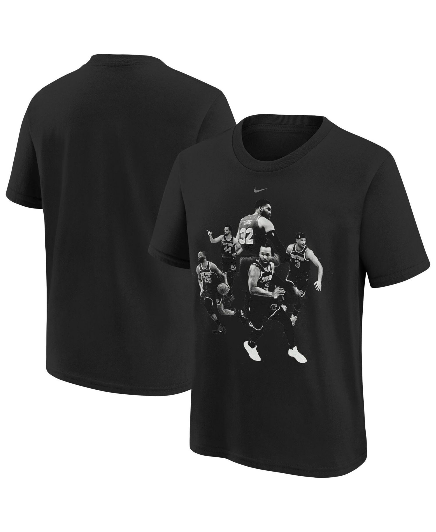 Big Boys and Girls Black New York Knicks Players T-Shirt
