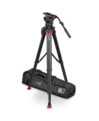 Video 18 S2 Fluid Head with flowtech 100 3-Section Carbon Fiber Tripod, Mid-Level Spreader