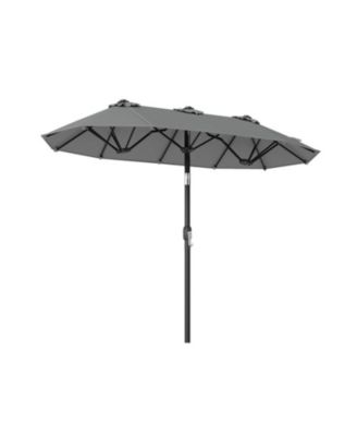 10 ft Double-Sided Rectangular Patio Umbrella with Push-Button Tilt