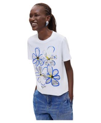 Women's Floral-Print Short-Sleeve Crewneck T-Shirt