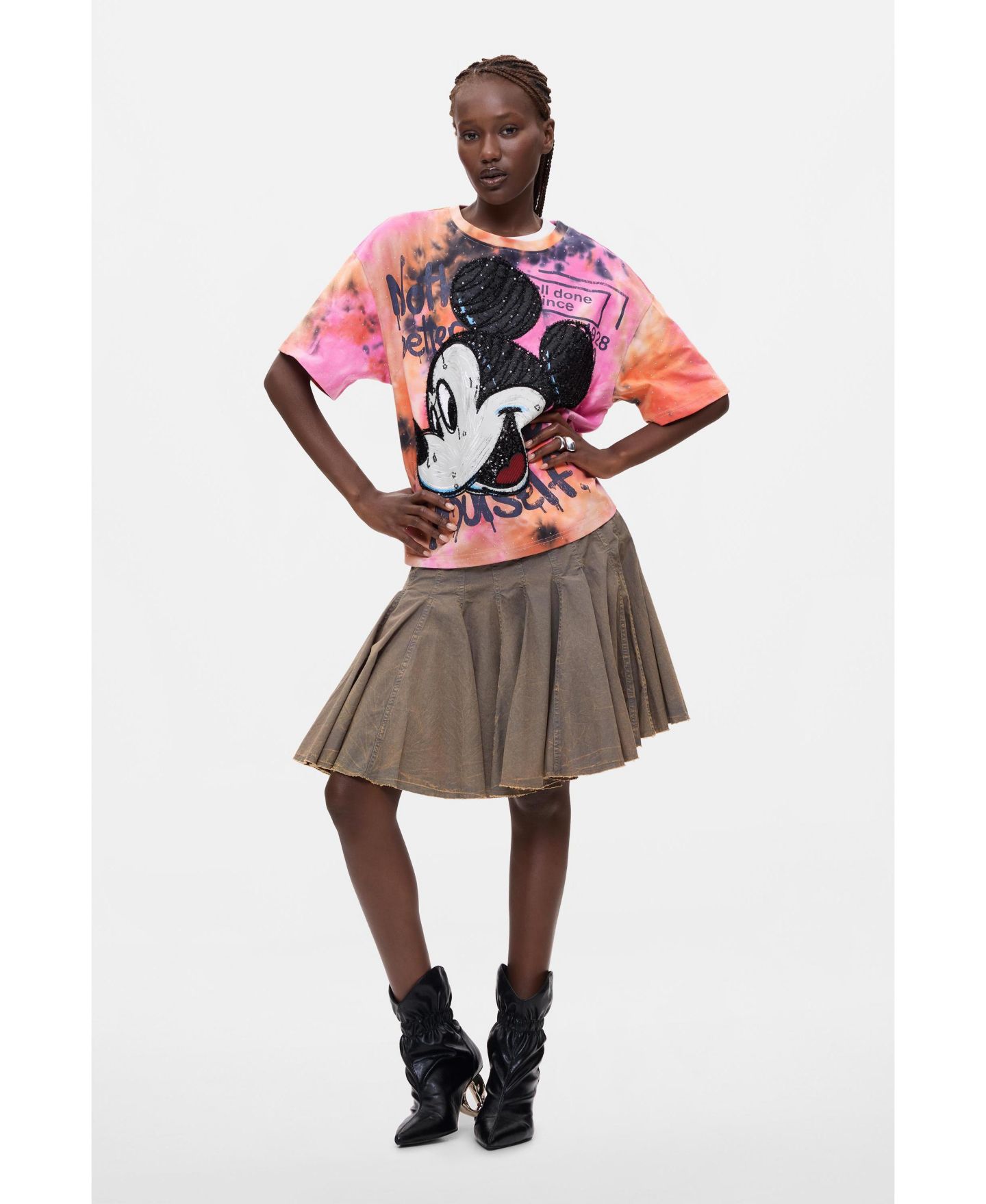 Женская футболка Desigual Mickey Oversize, цвет: Разноцветный — фото 2