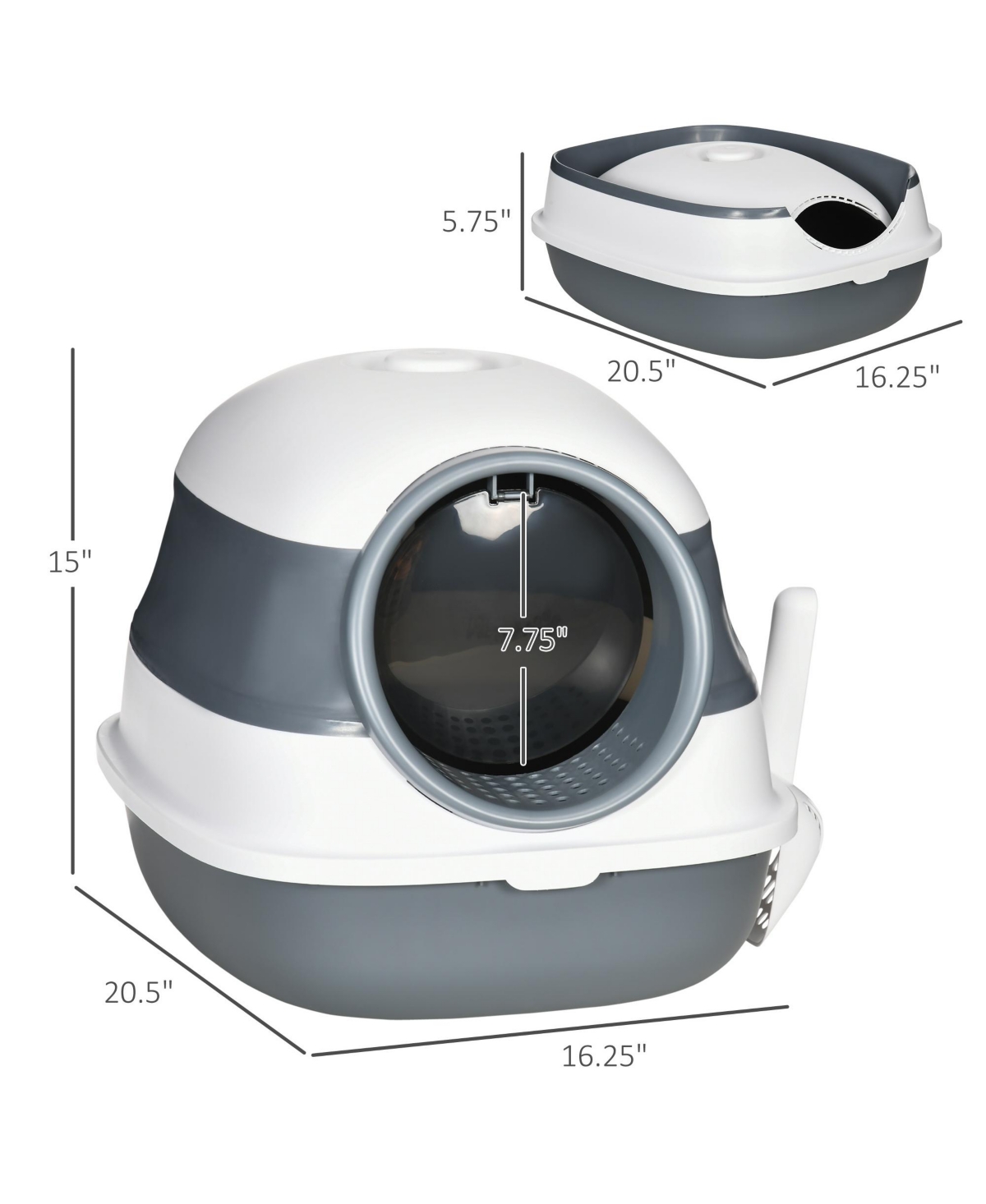Ruie Dome Covered Cat Litter Box with Lid Scoop and Air Freshener