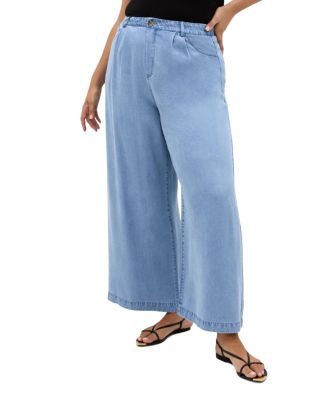 Plus Size Evani Soft Denim Wide Leg Pant