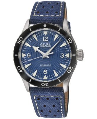 Men's Swiss Made Franklin Swiss Automatic  Italian Leather with canvas Strap Watch