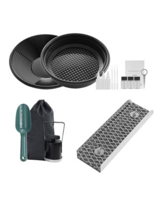 16-Piece Gold Panning Kit with 12 in Aluminum Mini Sluice Box Classifier Screen and Backpack