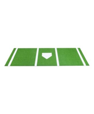 Baseball and Softball Hitting Mat 10 x 3.8 ft Anti-Slip Turf Batting Practice Aid with Stride Lines