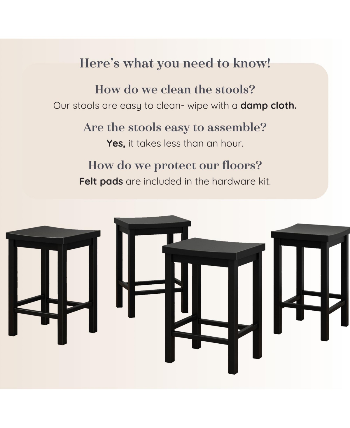Grain & Grove 4 Pack Counter Height Stool