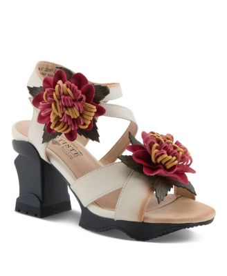 Women’s Hooked 3D Floral Heel Sandal with Striking Style and Comfort