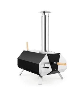 Outdoor Pizza Oven with Pizza Stone, Wood Fired Portable Oven with Foldable Legs