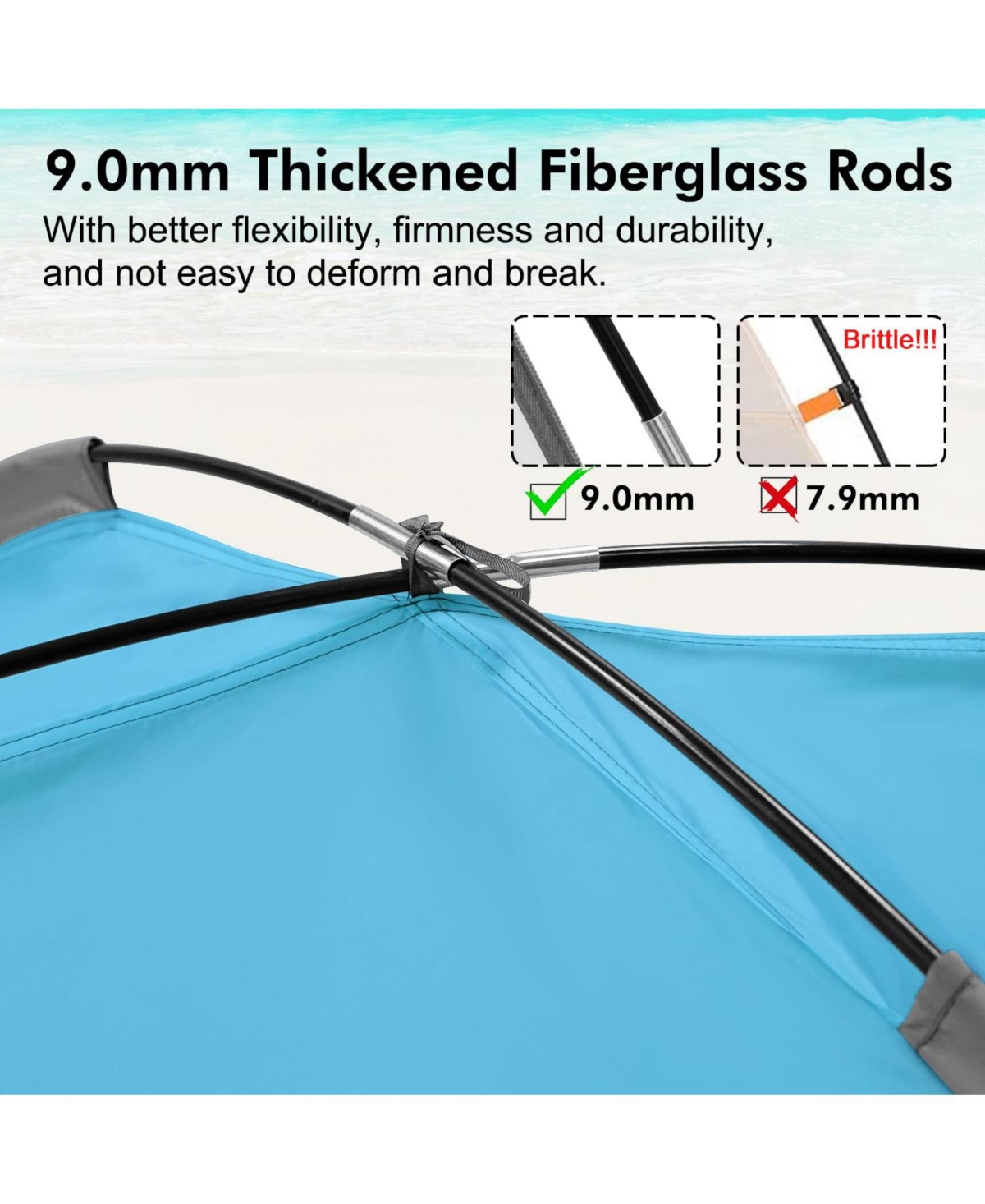 Aofar Beach Tent Sun Shade Shelter Extendable Floor Mesh Windows