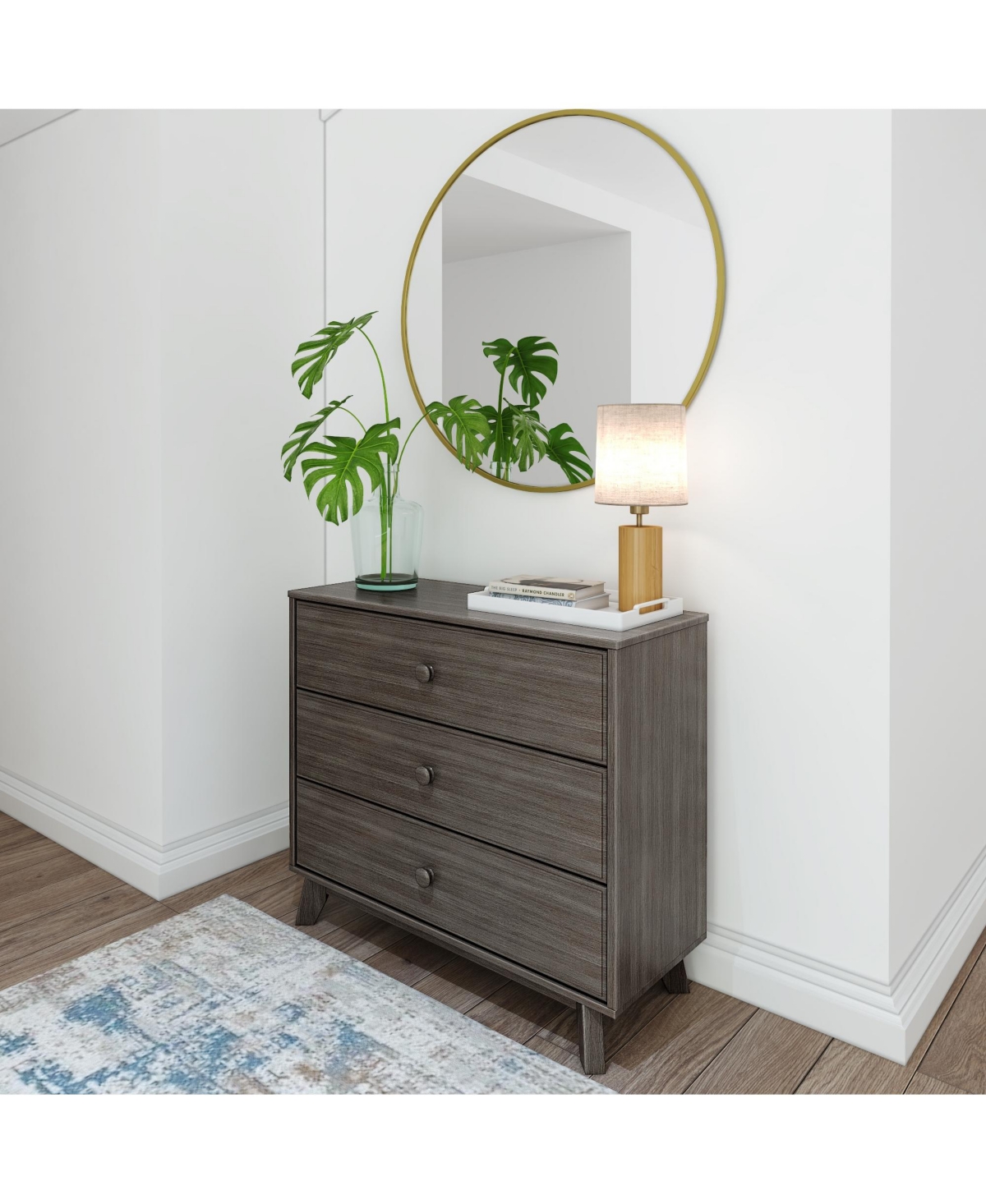 Plank+Beam Solid Wood Classic 3-Drawer Dresser, Small Dresser for Bedroom, Chest of Drawers