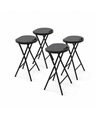 4-Pack 28" Tall Folding Stool with Handle, Safety Lock, Metal Frame
