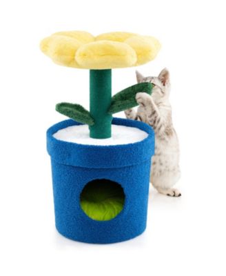Cat Tree with Flower Padded Perch and Condo for Indoor Cats
