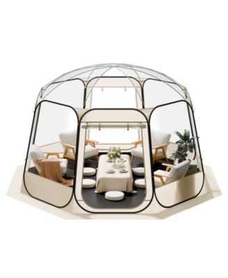 Pop Up Clear Bubble Dome Tent 12 x 11.1 ft Waterproof UV-Resistant Shelter for 10 to 12 People