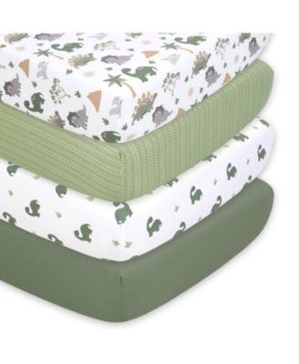 Dinosaur Dreams 4-Pack Fitted Crib Sheets