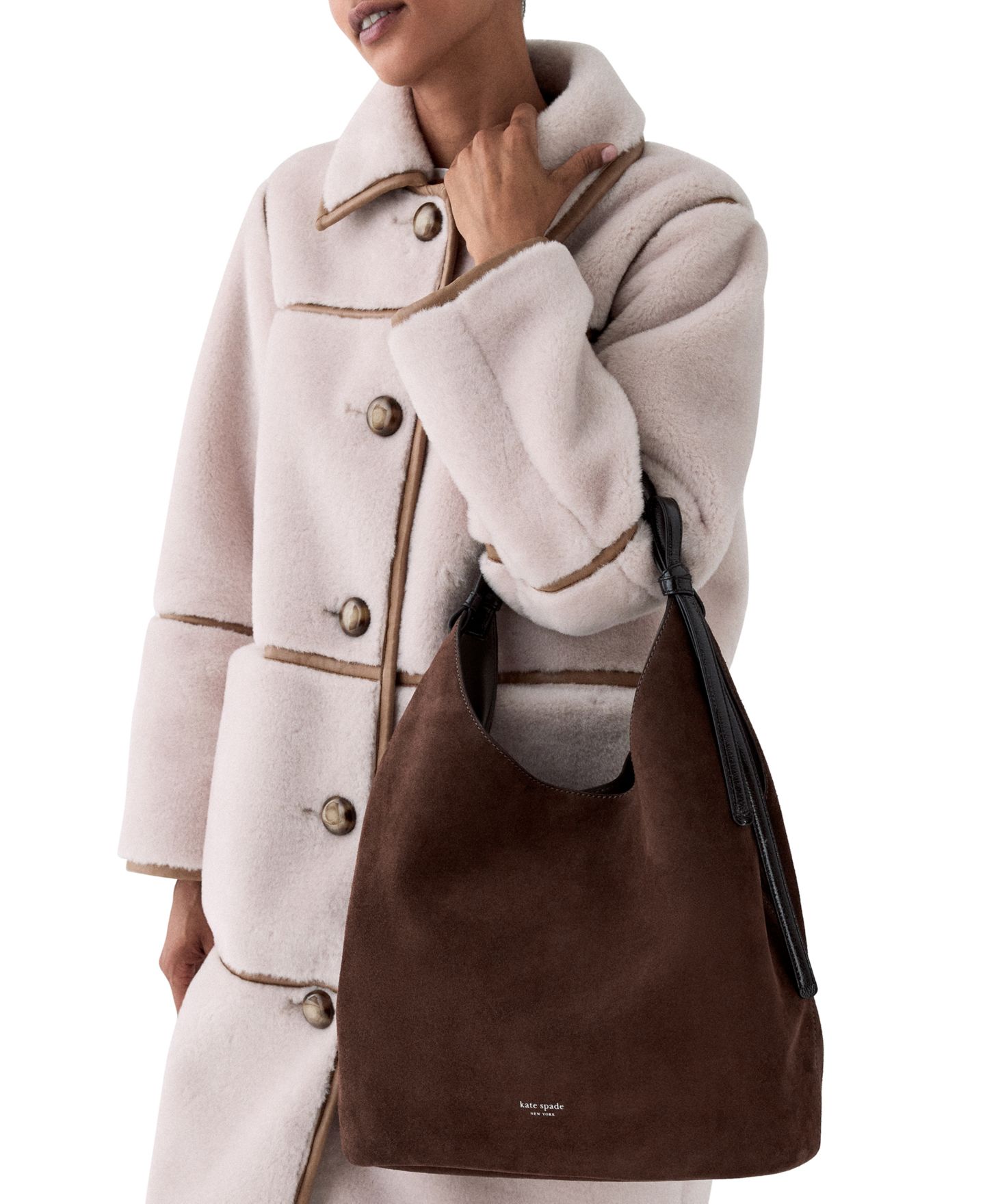 Женская сумка kate spade new york Loop Extra-Large Suede Carryall Hobo, цвет: Разноцветный — фото 5
