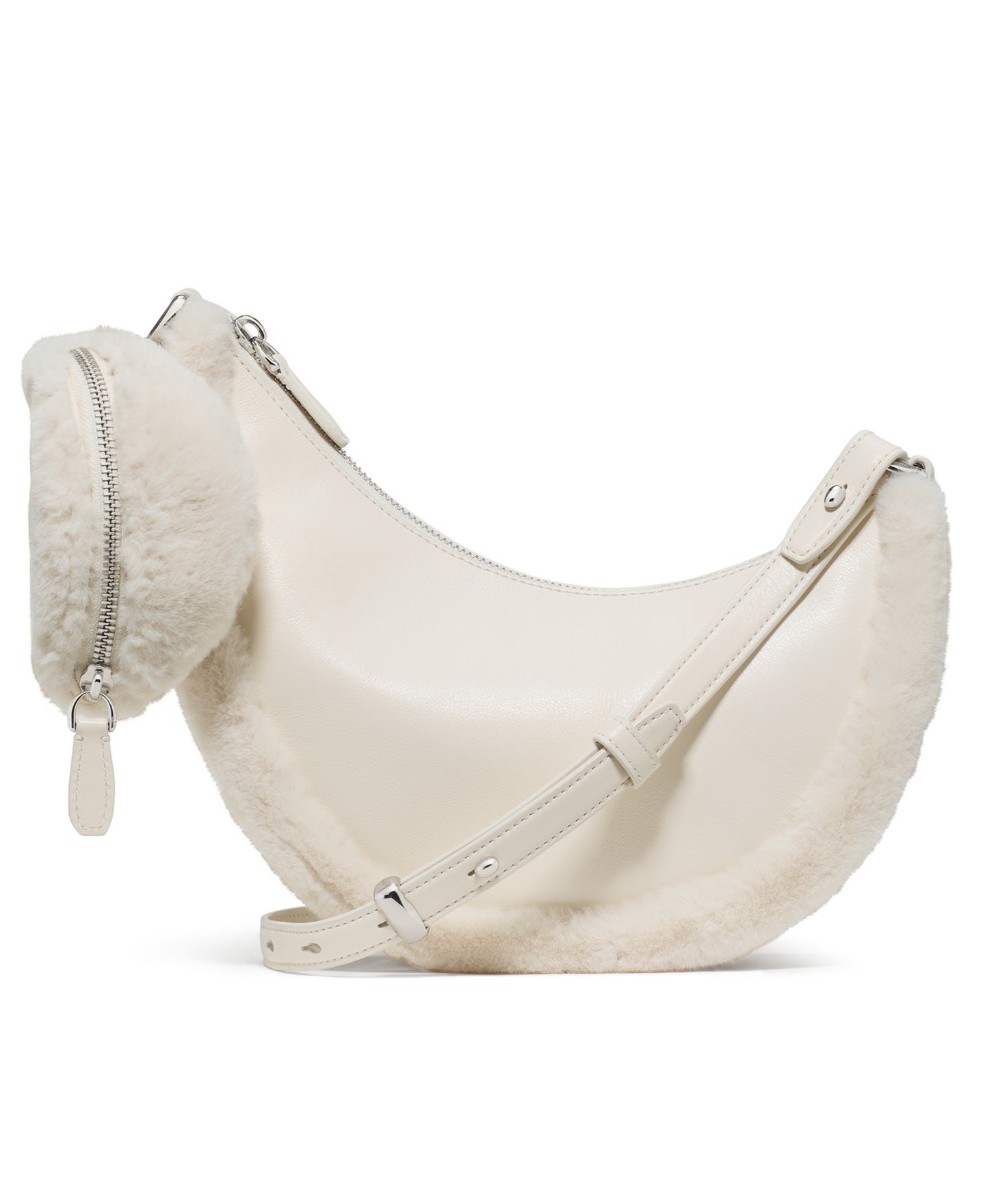 Женские сумки kate spade new york Duo Small Faux Fur Crossbody, цвет: Молоко кешью — фото 1