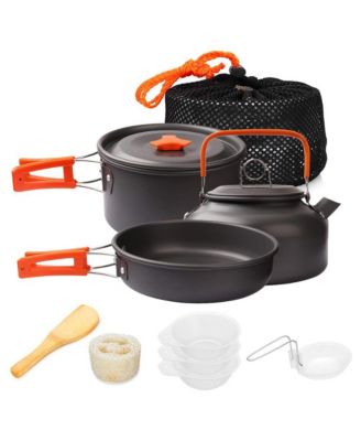 Lightweight Non Stick Camping Cookware Set Stackable Outdoor Hiking Mess Kit with Storage Bag
