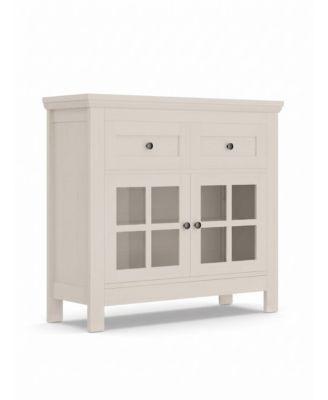 Farmhouse Kitchen Cabinet with Drawers and Tempered Glass Display Door