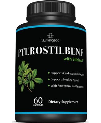 Pterostilbene Supplement with Resveratrol and Quercetin, 60 Capsules