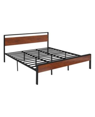 14 Inch King Bed Frame with Wooden Headboard and Under Bed Storage