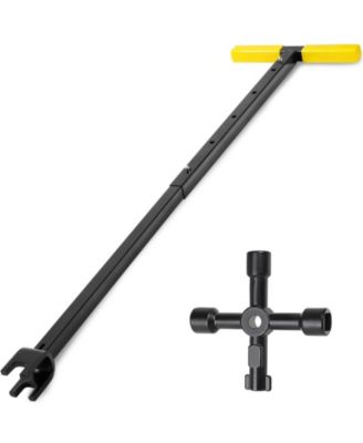 Water Meter Key Shut Off Tool T-Handle Valve 4-Way Steel