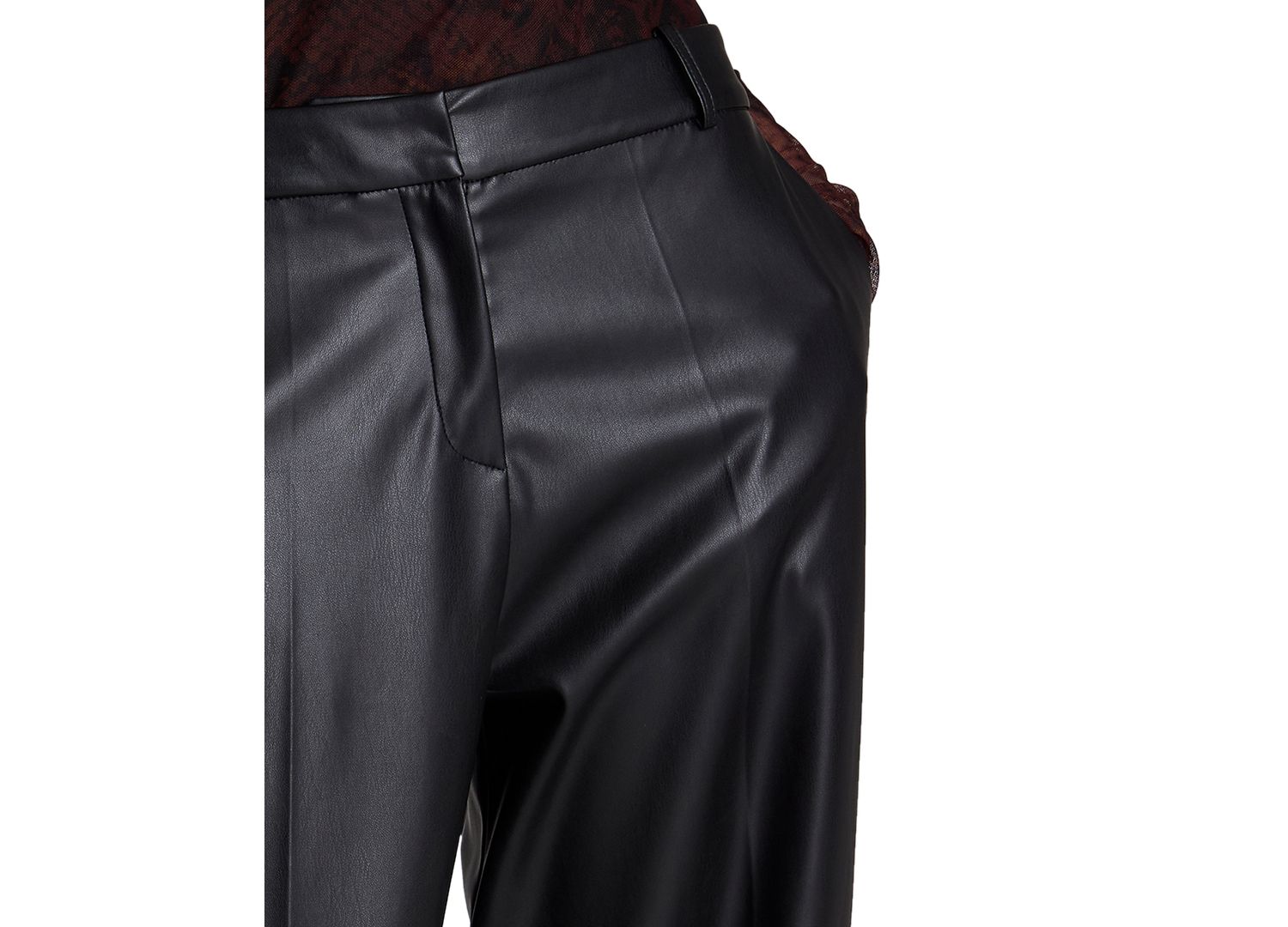 Women's Faux Leather High-Rise Barrel Leg