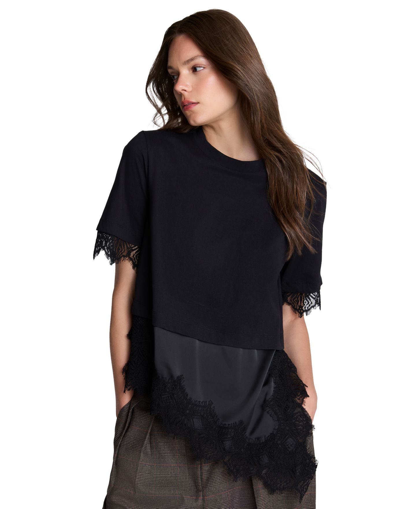 Женская футболка Kenneth Cole Combo Lace, цвет: Чёрный — фото 11