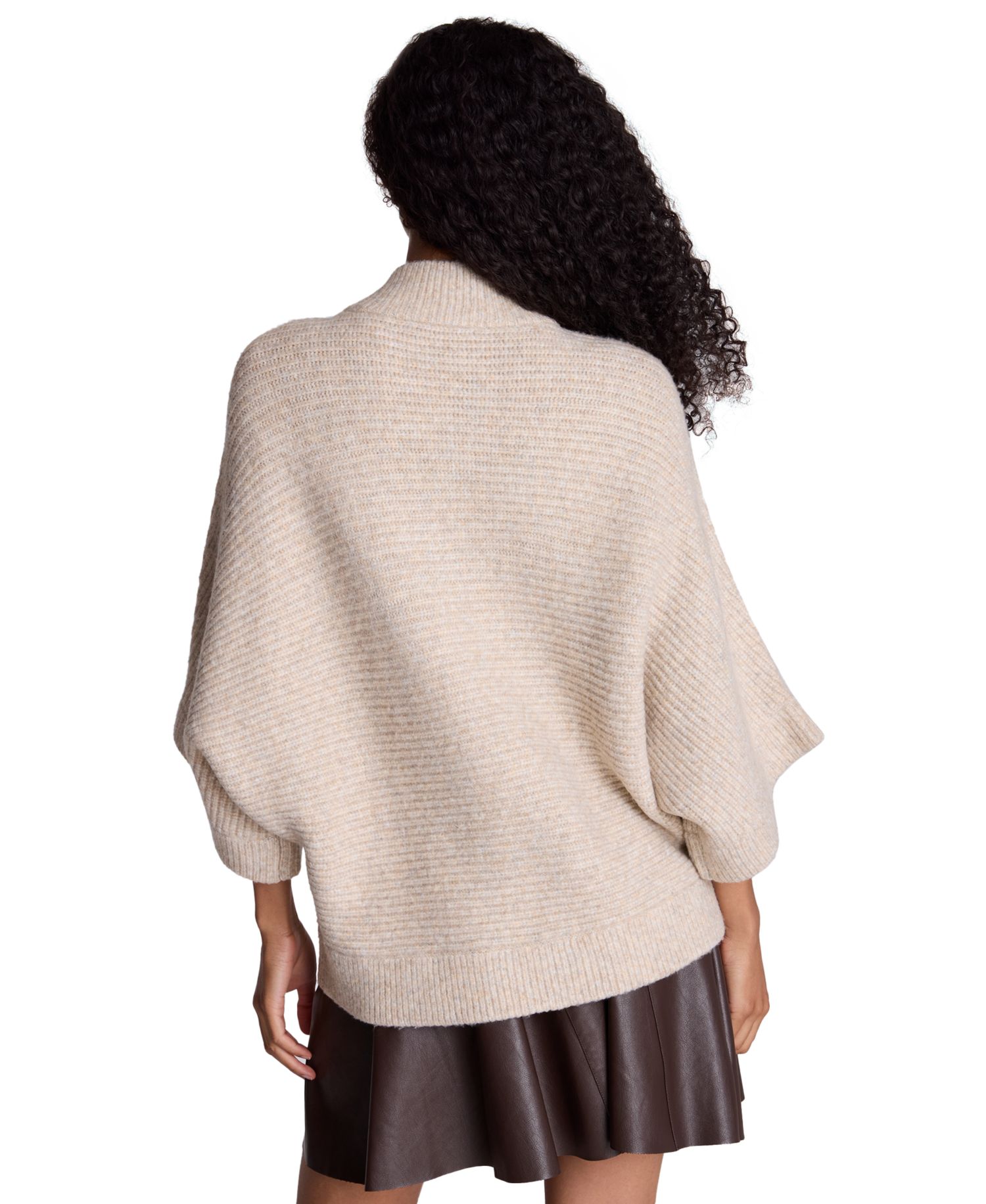 Women's Elbow Sleeve Doleman Zip-Up Cardigan
