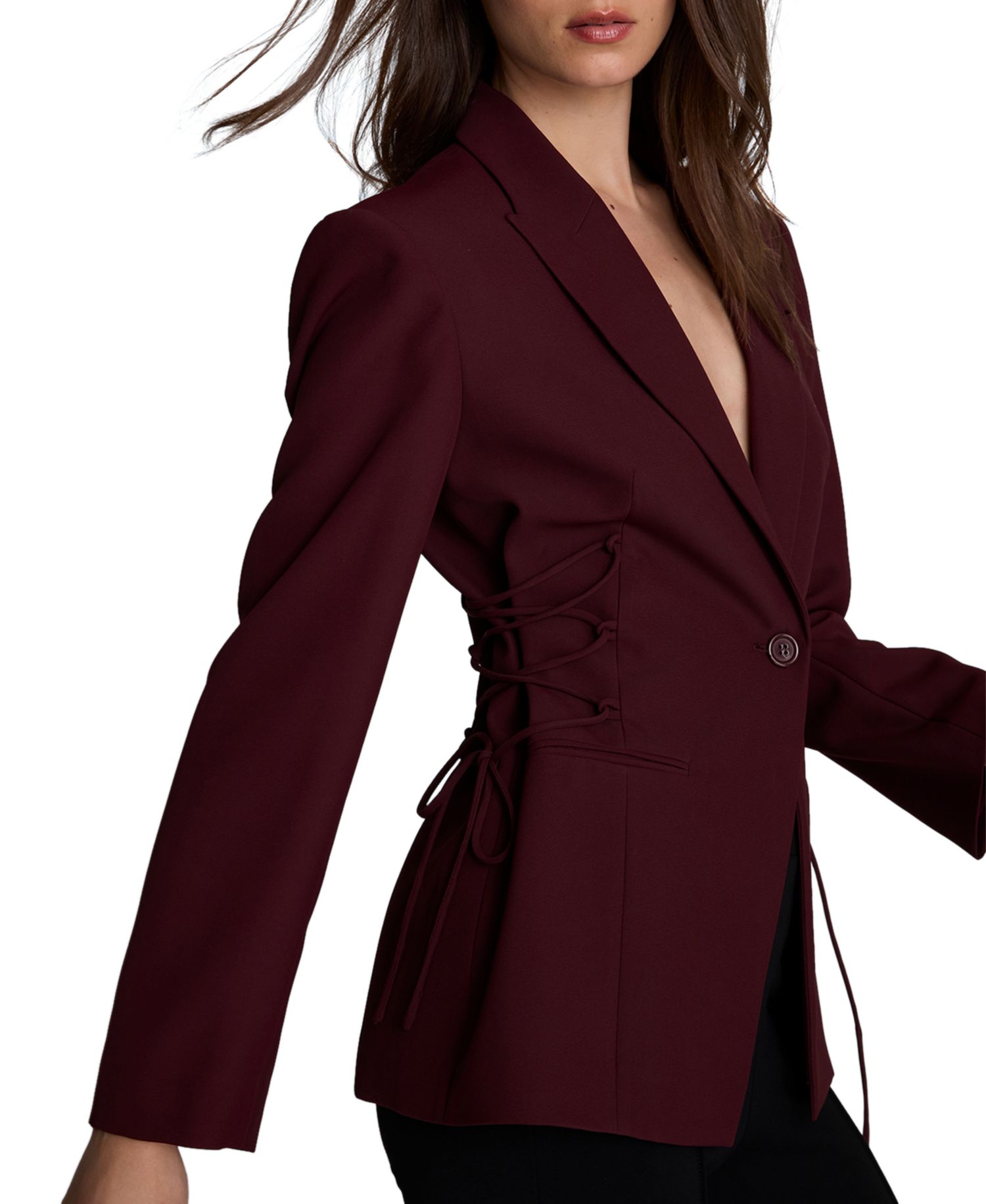 Women's Side lacing One Button Blazer