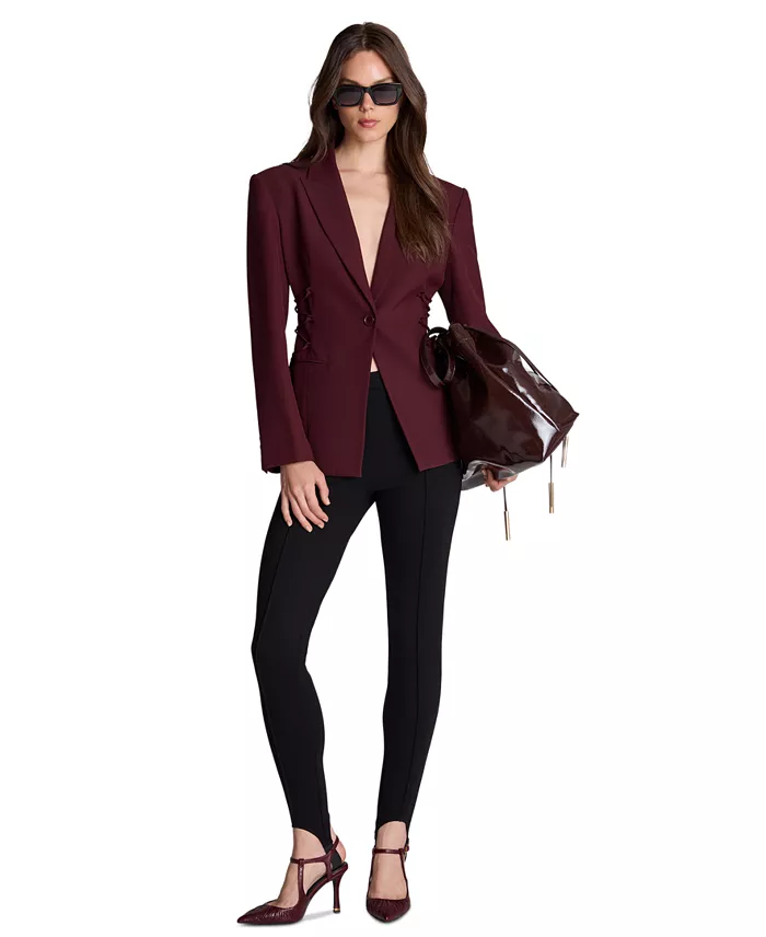 Women's Side lacing One Button Blazer - thumbnail 4