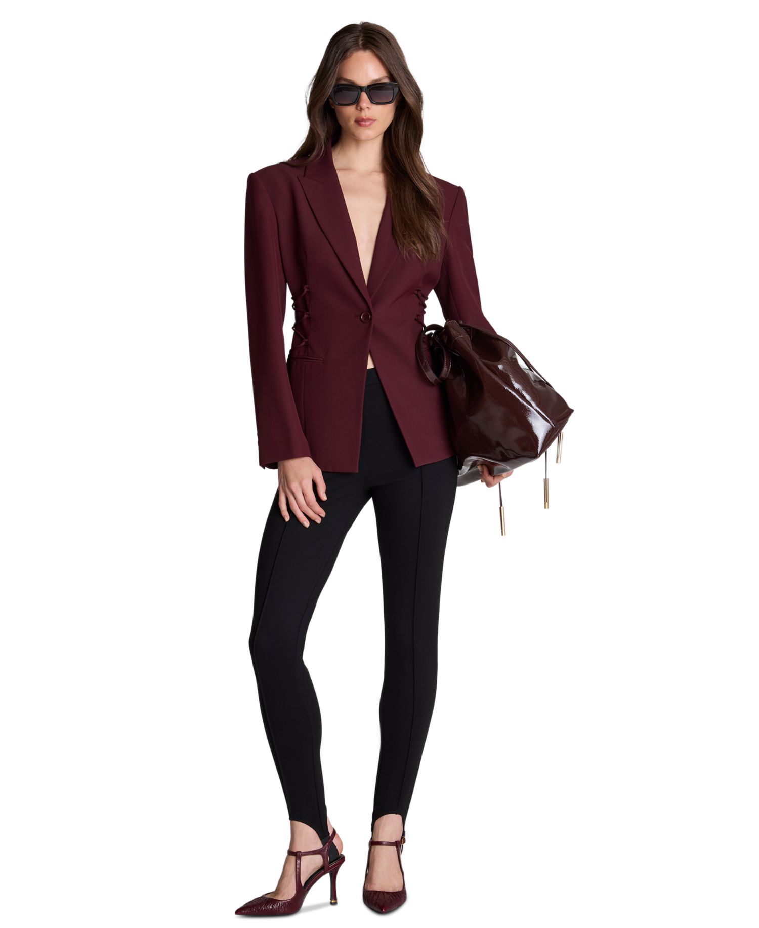 Women's Side lacing One Button Blazer