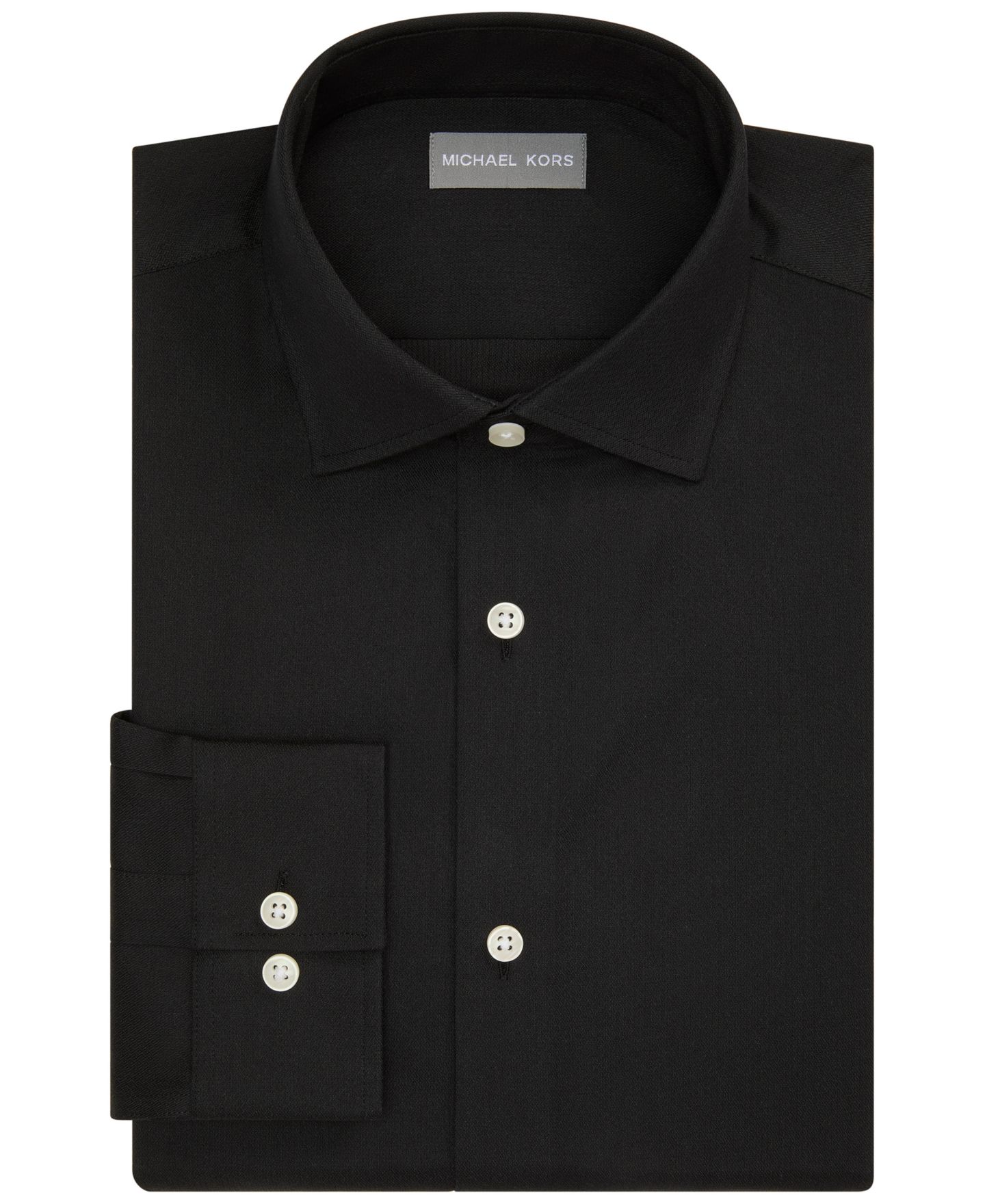 Мужская рубашка Michael Kors Slim-Fit Dress Shirt, цвет: Чёрный — фото 3