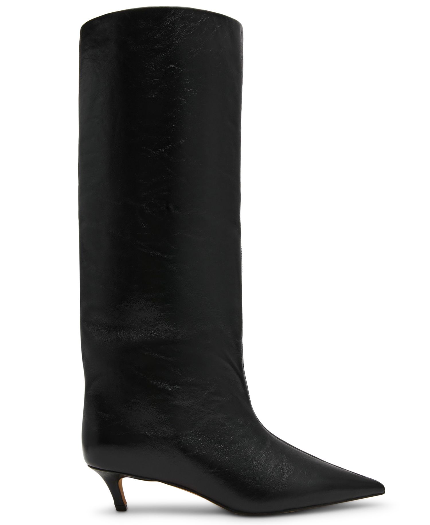 Women's Lychee Wide-Calf Kitten-Heel Stovepipe Knee-High Dress Boots