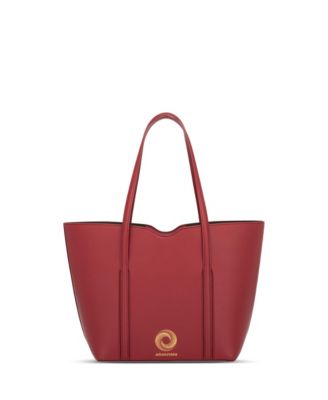 Amala Italian Leather Zip Tote Bag with Gold Monogram