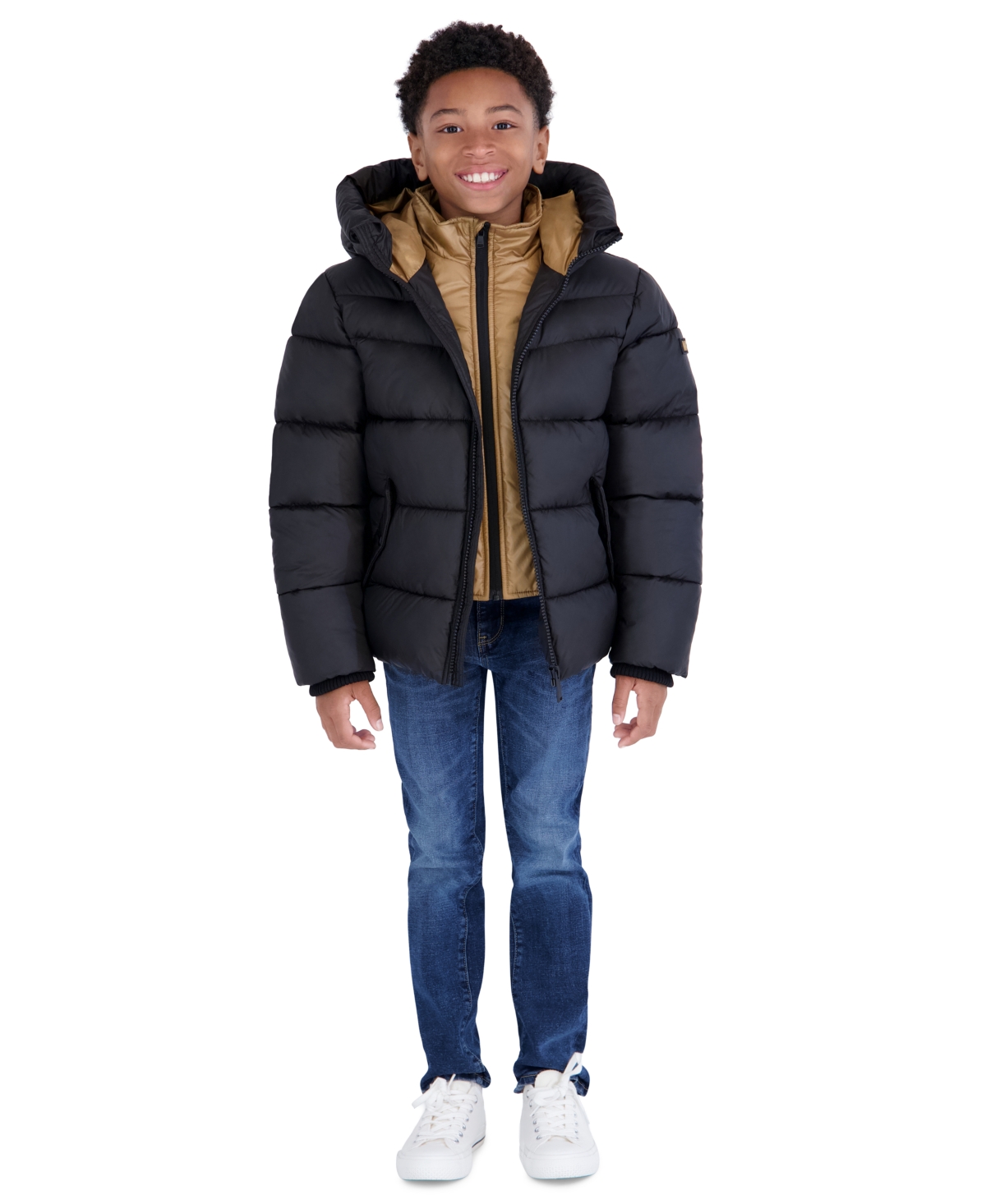 Michael Kors Boys' 8-20 Heavy Weight Hooded Puffer Jacket
