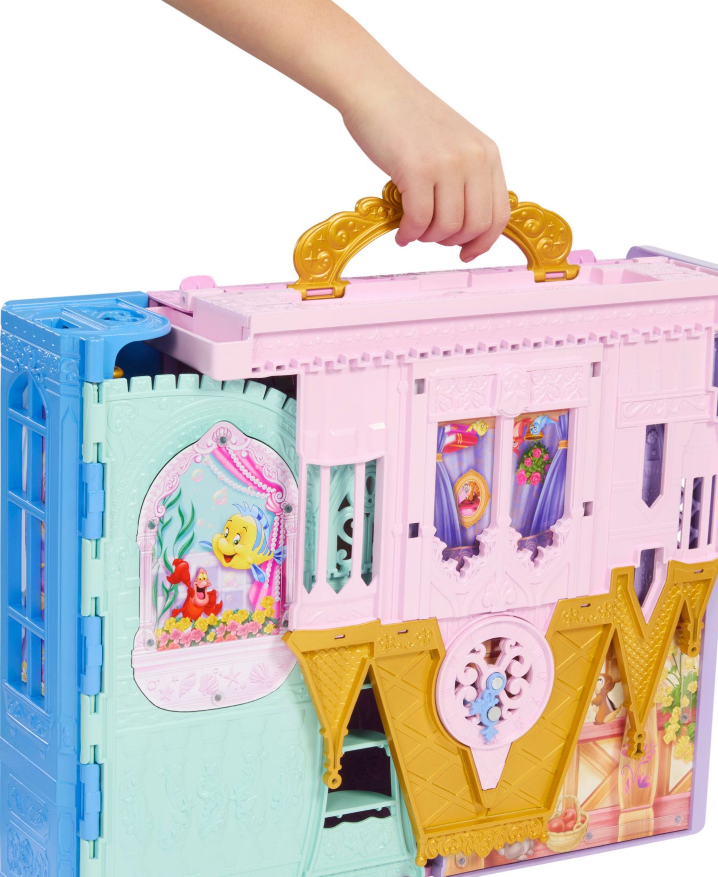 Детский игровой набор Disney Princess Rapunzel Close & Carry Castle Portable Doll and Five-Play-Area Playset, Ages 3+ — фото 5