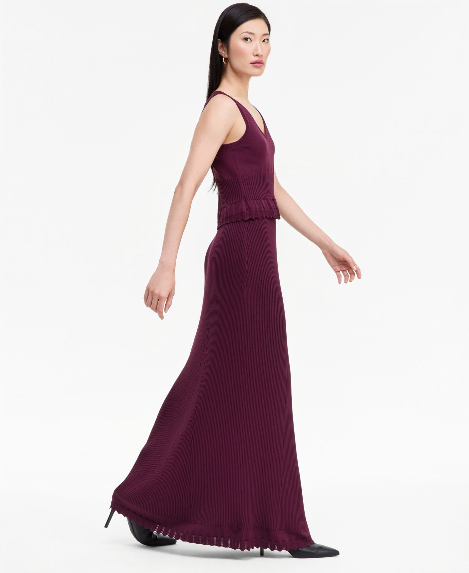 Women's High-Waisted Pleated Midi Skirt