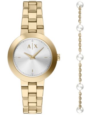 Armani Exchange Women's Quartz Two Hand Gold Stainless Steel Watch 36mm