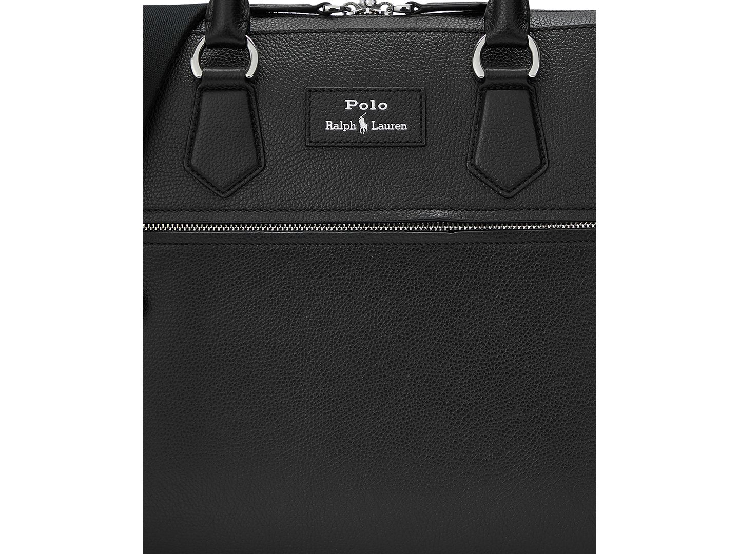 Мужская сумка Polo Ralph Lauren Pebbled Leather Commuter, цвет: Чёрный — фото 5