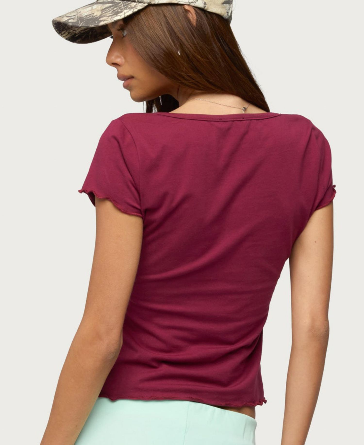 Women's Lilibeth Short-Sleeve Scoop-Neck Henley T-Shirt