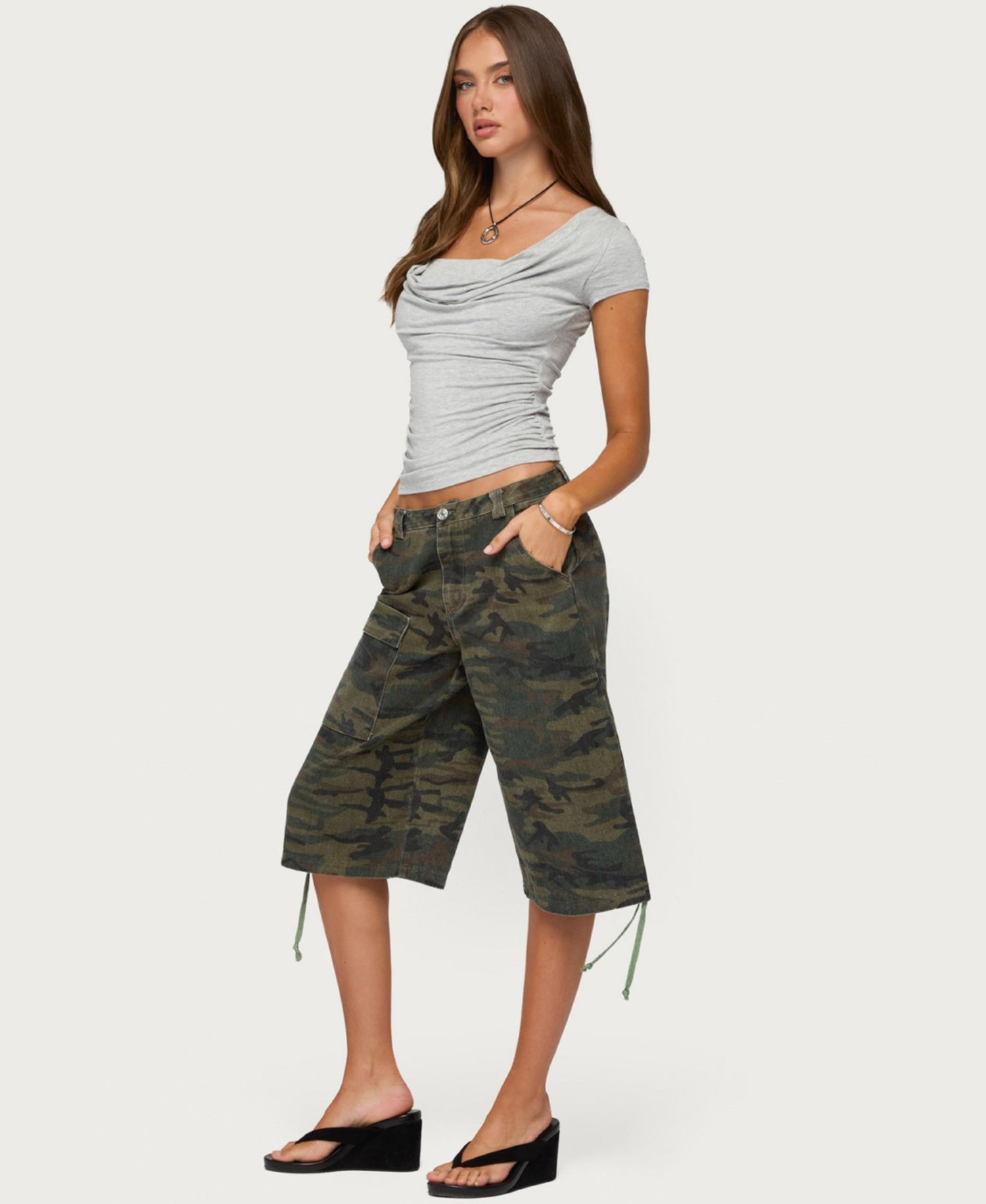 Womens Yoya Layered Cowl Neck Top