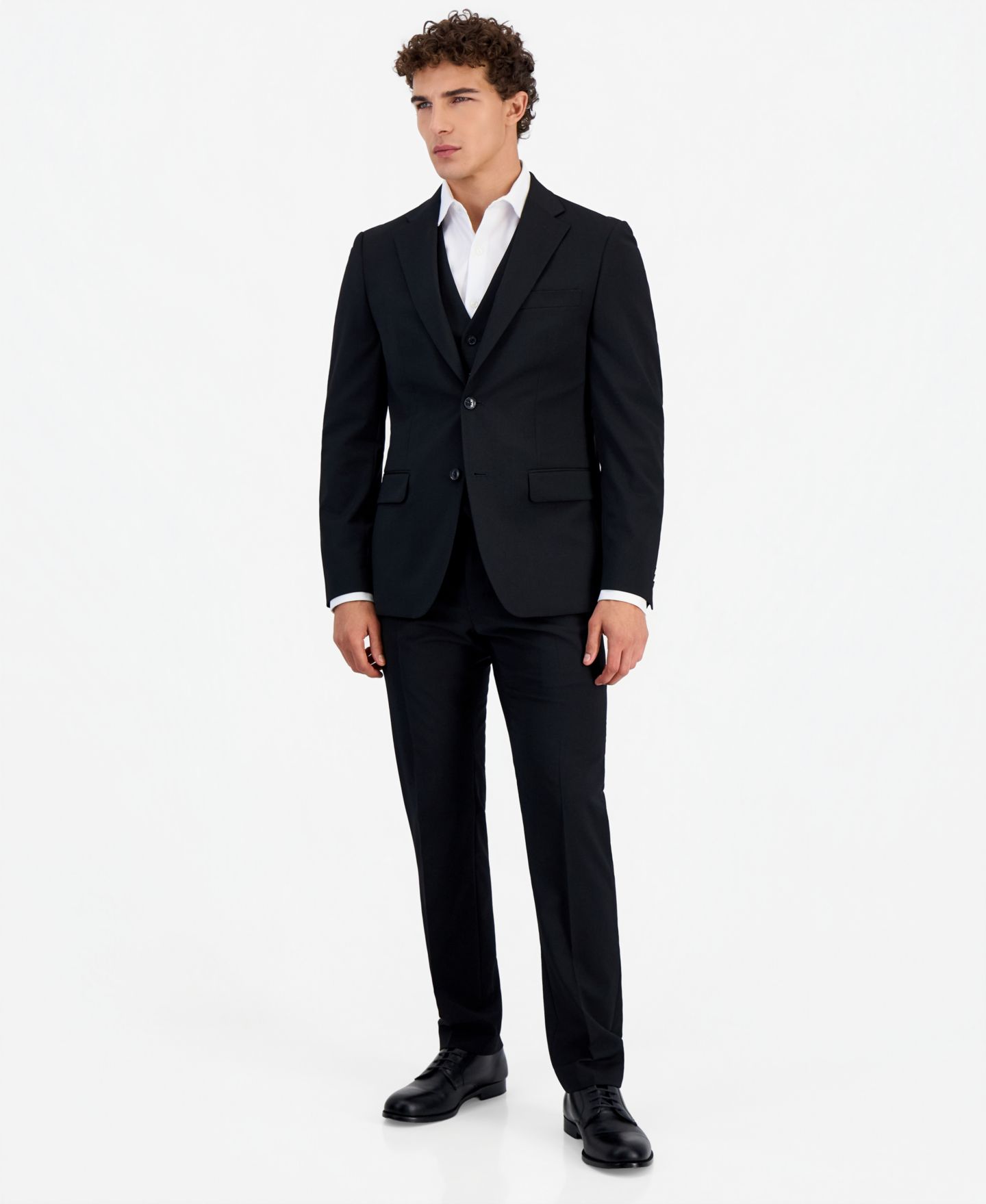 Мужские куртки Tommy Hilfiger Modern-Fit Wool TH-Flex Stretch Suit Separates, цвет: Чёрный — фото 4