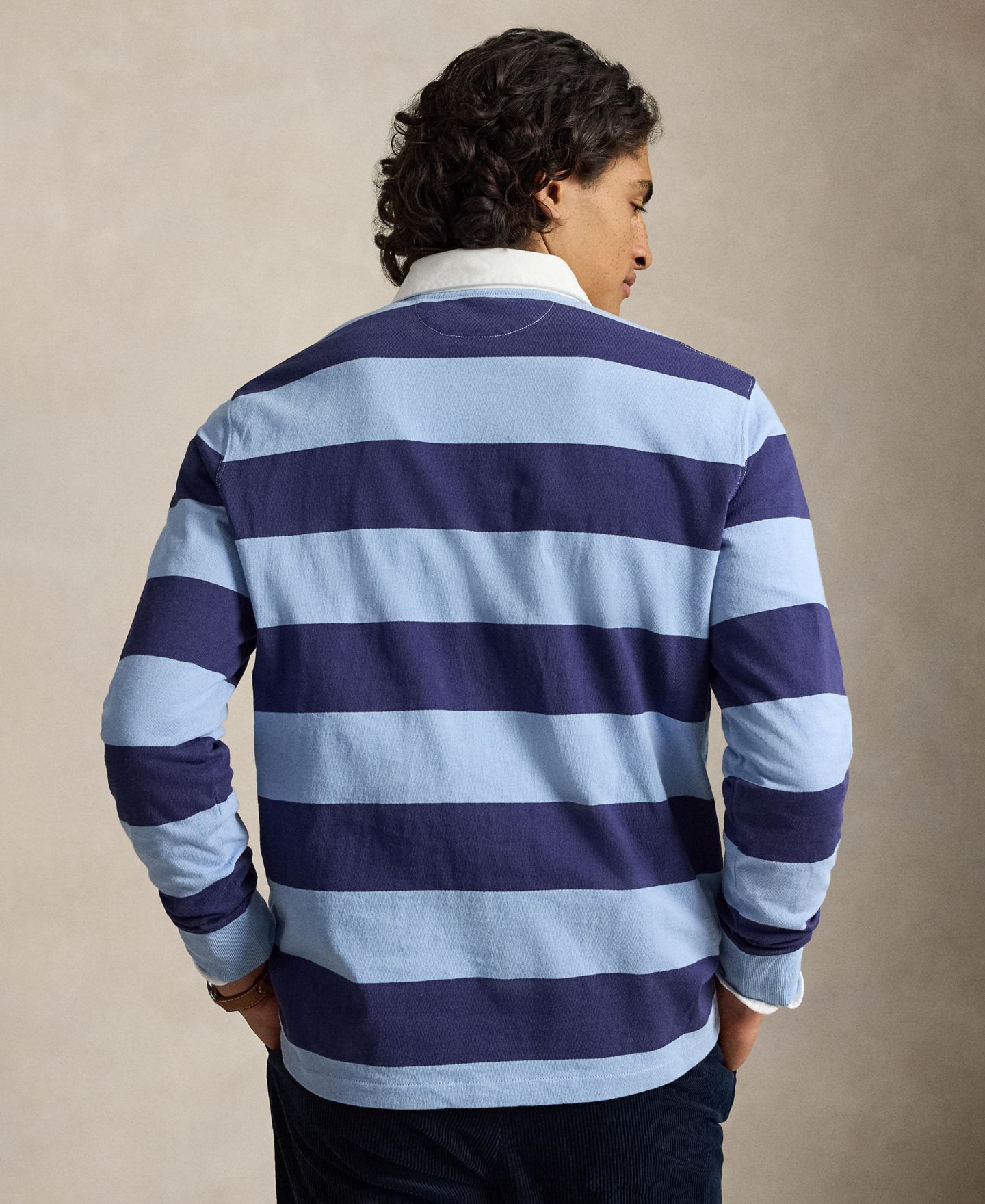 Мужское поло Polo Ralph Lauren Iconic Rugby Classic-Fit Polo Shirt, цвет: Синий / Тёмно-синий — фото 4