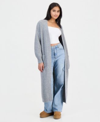 Juniors' Open Front Sweater Duster