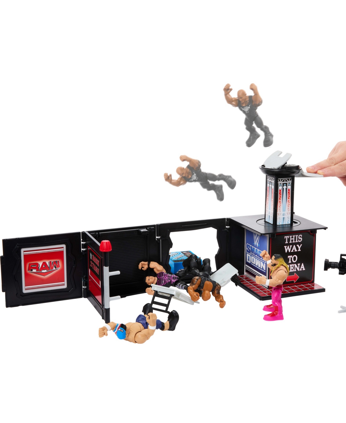 Wwe The Rock Knuckle Crunchers Final Boss 2-in-1 Microphone Playset with Action Figure and 2 Accessories, Ages 6+