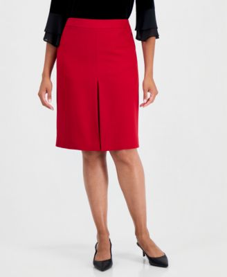 Women's Pleat-Front Crepe A-Line Skirt