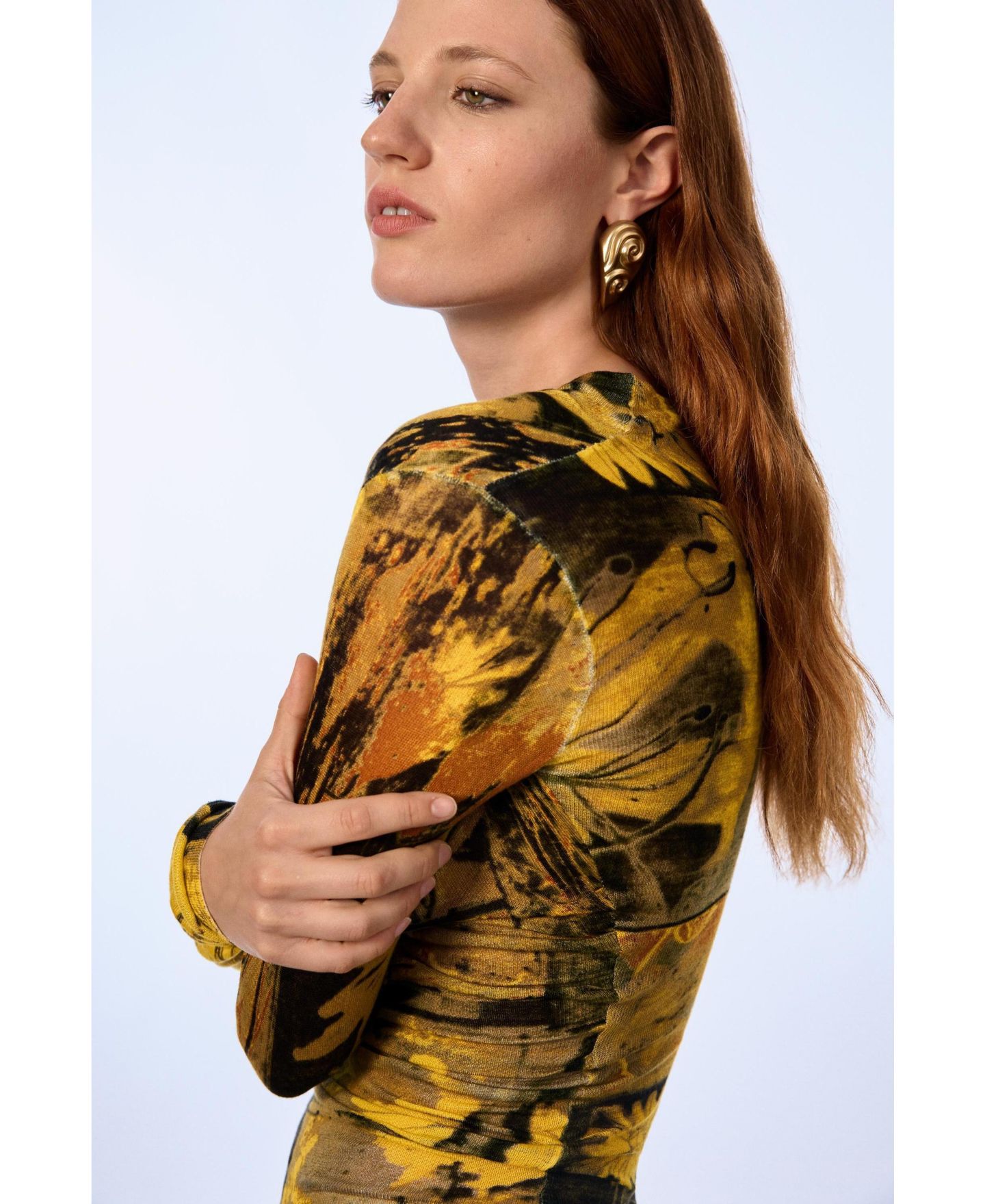 Женский свитер Desigual Printed Mock-Neck Long-Sleeve — фото 4
